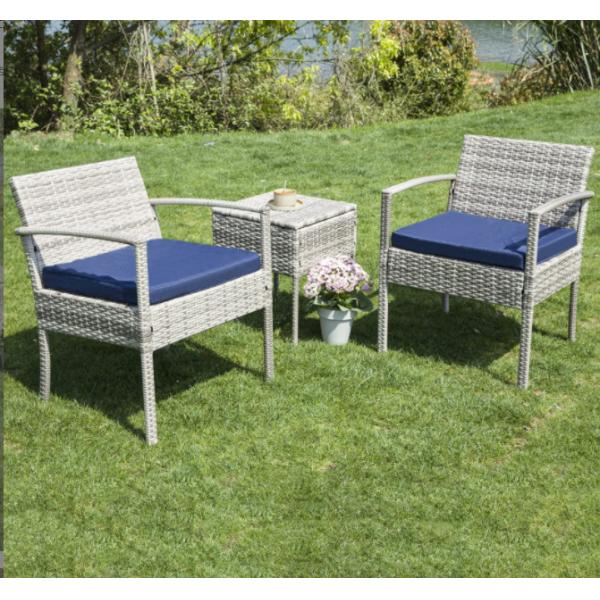 Patio Outdoor Dining Table Rattan Table Tempered Glass Tabletop Porch Conversation