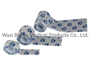 Quality Sports OEM Cohesive Bandage Paw Prints Cohesive Elastic Animal Healthcare Flexible for sale