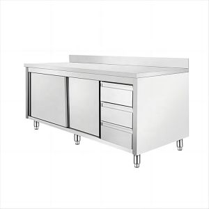 China Stainless Steel Table Cabinet For Kitchen Stainless Steel Workbench on sale