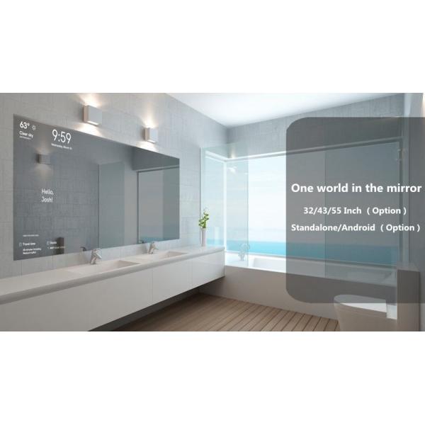 Wall Mounted Android Wifi Smart Magic Mirror Fitness Digital Signage 50inch