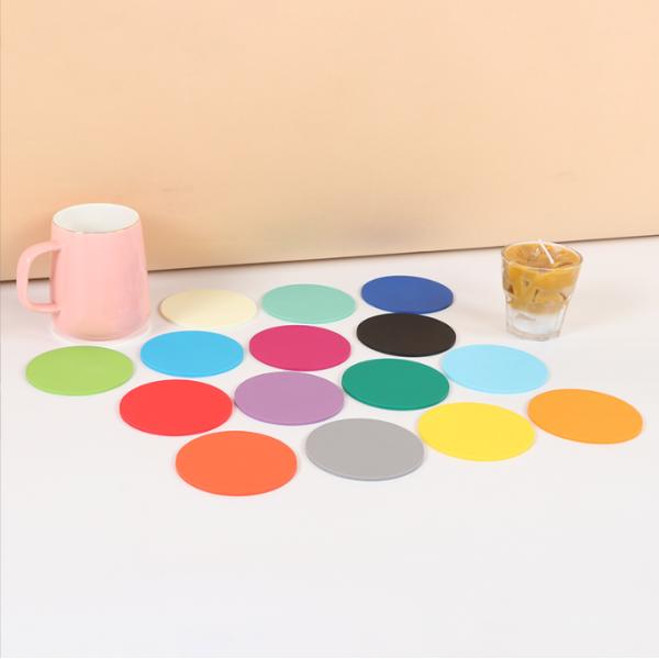Table Mat Drink Coaster PVC Waterproof Heat Insulation Round Fashion Colorful Coasters