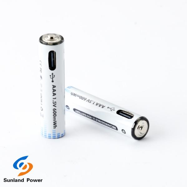 Buy 1.5V AAA Rechargeable Lithium Ion Cylindrical Battery With Type C Connector at wholesale prices