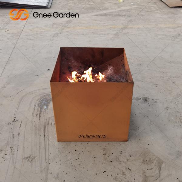Patio Garden Outdoor Camping Corten Steel Rust Fire Pit Wood Burning 3mm Thick