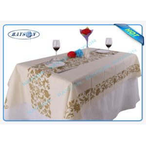 China Different Design 38gsm Non Woven Disposable Tablecloth For Canteen Use on sale