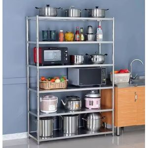CE BSCI Kitchen Floor 5 Tier Stainless Steel Storage Shelf Box High Capacity