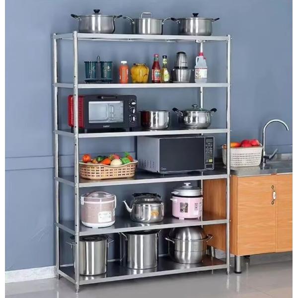 CE BSCI Kitchen Floor 5 Tier Stainless Steel Storage Shelf Box High Capacity