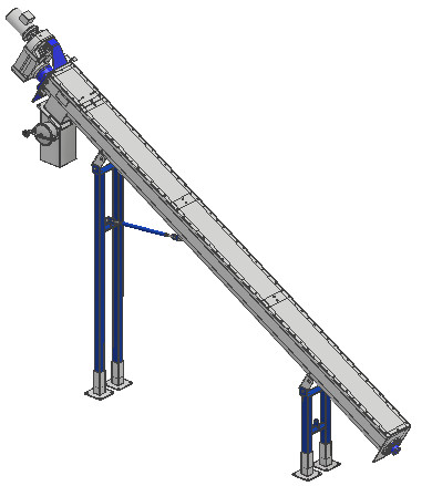 Quality 5200mm Length 1.5kw Inclined Screw Conveyor for sale