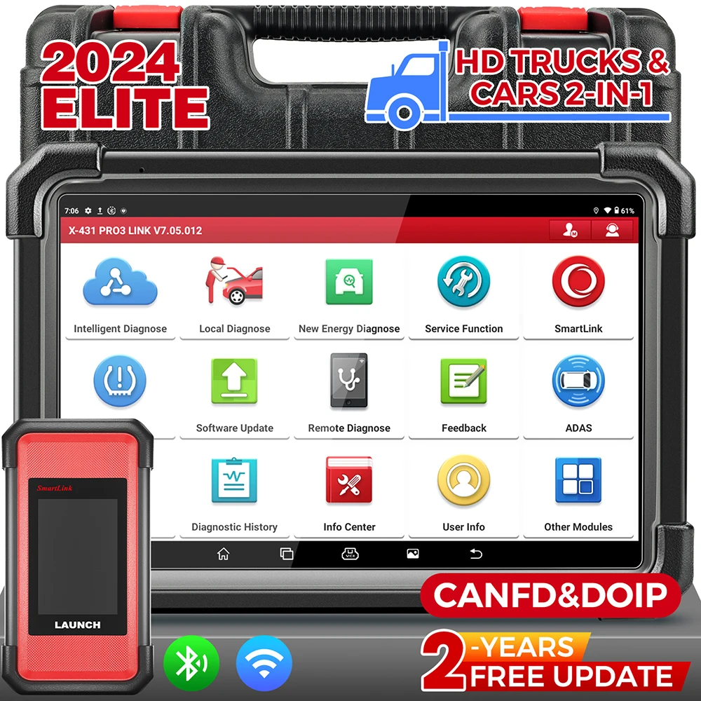 New Arrival LAUNCH X431 PRO3S+ SmartLink HD 12V Car 24V Truck Full System Diagnostic Tools 10.1' INCH Auto OBD OBD2 Scan