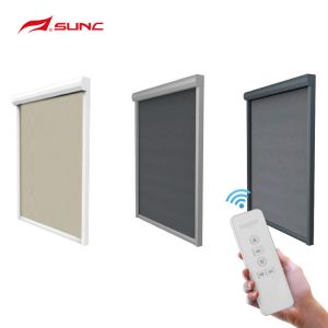 Facade Sunshade Waterproof Zip Track Blinds Wind Protection