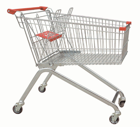 Buy Powder Coating Supermarket Shopping Trolley Cart , 4 Wheel Metal Shopping Carts at wholesale prices