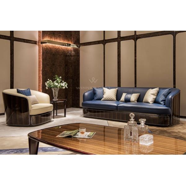Buy Modern Royal Living Room Furniture Italian Genuine Leather Sofa Set at wholesale prices