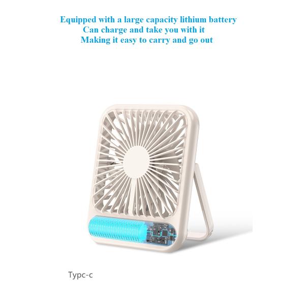 Portable Mini Cooling Fan for Office Home Rechargeable Small Foldable Personal Table