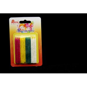 Christmas Party 12pcs Silver Glitter Birthday Candles No dripping