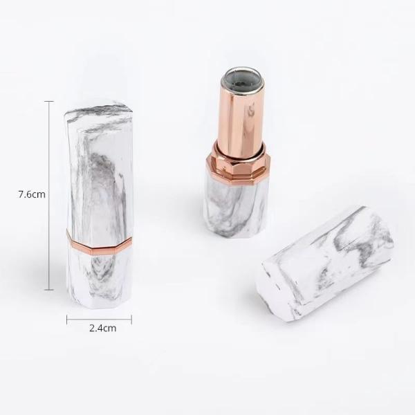 Buy Luxury White And Black Lipstick Tube Empty Container Sexangle Shape at wholesale prices