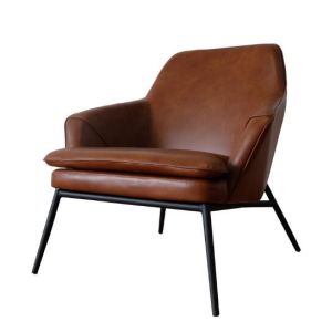 Modern Leisure Design Genuine Leather reception hotel Single Seater Chair