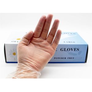 Quality Transparent Disposable Latex Gloves , Powdered Latex Gloves 100 Pcs / Box for sale