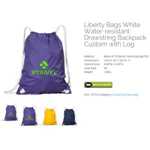 Personalized Polyester Drawstring Bags, Custom Printed Sport Drawstring