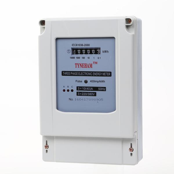 Buy Register 3 Phase 4 Wire Static Watt Hour Meter , Iron Three Phase Digital Energy Meter at wholesale prices