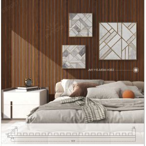 2440x1220mm Acoustic Board Panel Wood Slat Panel Moisture Resistance