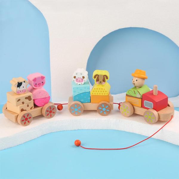 Wood Train Truck Shape DIY Educational Toy for Preschool Toddler Children