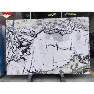 Quality Hotel and Home Design Big Slab Panda White Granite Black Veins Kitchen Countertops for sale