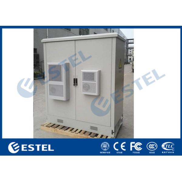 Buy Two Bay Outdoor Equipment Cabinet IP55 Floor Mounting Air Conditioning System at wholesale prices