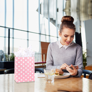 medium pink paper bags
