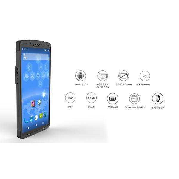 4G LTE Android 8.1 os Handheld PDA Devices Barcode Scanner with removable