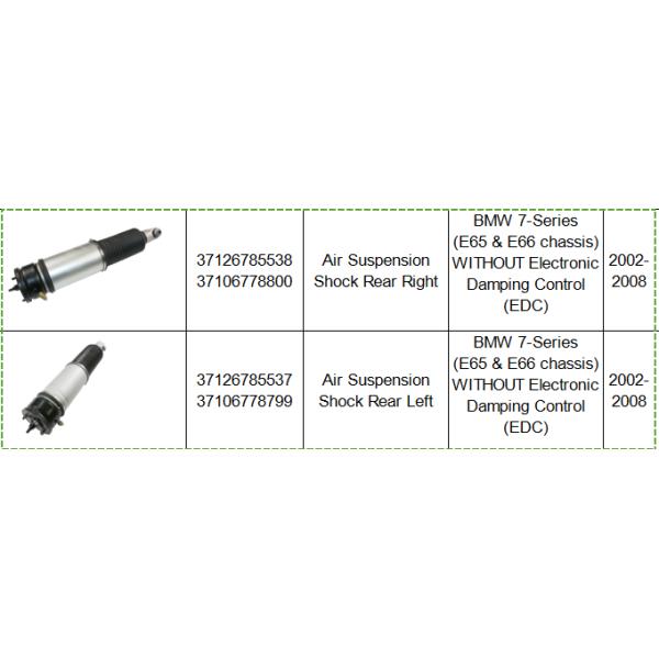 Rear Air Shock Struts W/o EDC For BMW 7 Series E65 E66 37126785537 / 37126785538