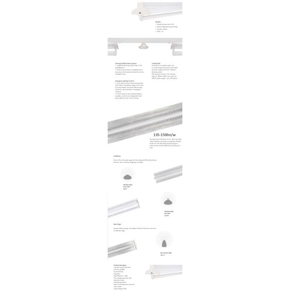 35W 4 Foot LED Shop Light Fixture , 135lm/W Low Bay Light Fixtures