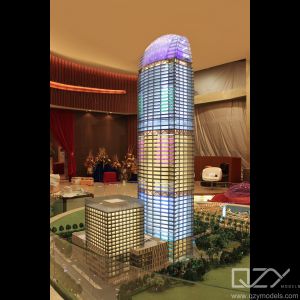 Acrylic Conceptual 3D Model Skyscraper 1/150 Airport Plaza