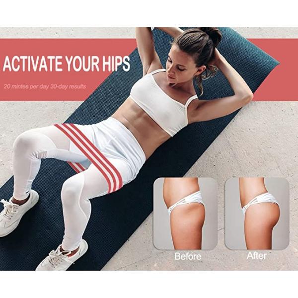 Fabric Cloth 30LB to 60LB Anti Slip Silicone Exercise Resistance Bands For Women Butt And Legs Working Out