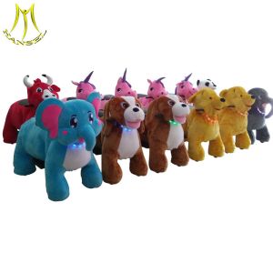 Hansel indoor playground walking steel framed fireproof plush animals ride