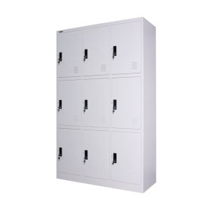 9 Doors Waterproof Metal Lockers RAL Color Powder Coated 0.6mm