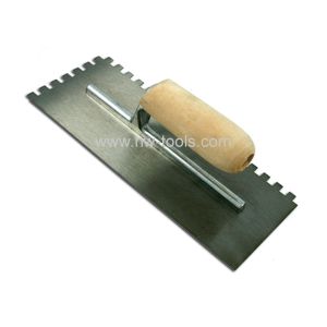 Quality Carbon steel blade plastering trowel with teeth HW02102 for sale