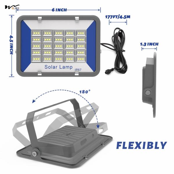Solar Power Supply 200W Outdoor Solar Floodlight with Remote Control and IP65 Waterproof