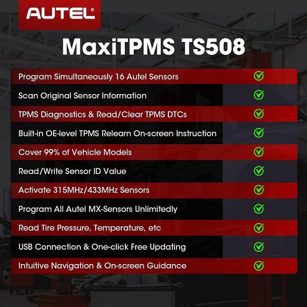 Autel MaxiTPMS TS508 TPMS Diagnostic and Relearn Tool with Quick/ Advanced Mode (Upgraded Version of TS501/TS408)