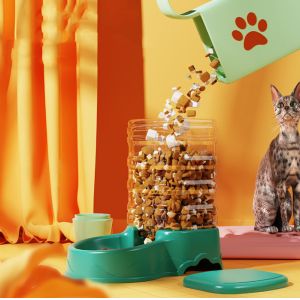 Slow Automatic Cat Feeders Set Cat Water Dispenser