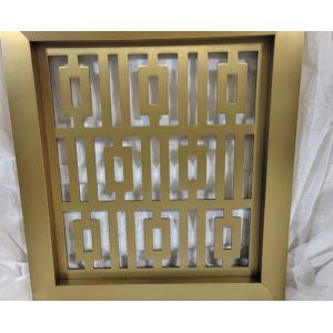 304 Finish Brushed Stainless Steel Metal Screen Partition Antique Gold Brass Color Satin Laser Engrave Room Dividers