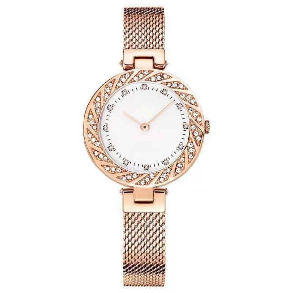 Buy Diamond Fashion Wrist Watch Bezel Drill Mesh Belt Ladies Watch at wholesale prices