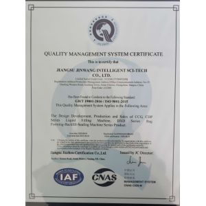 Jiangsu Jinwang Intelligent Sci-Tech Co., Ltd Certifications