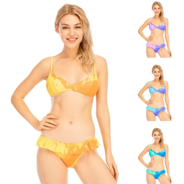 Yellow green pink colour Swimsuit Fashion Split white with UPF 50++ sunprotection function new style summer bikini