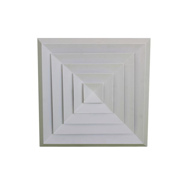 Buy 1 2 3 Way RAL Color Beveled Edge Square Ceiling Diffuser With Removable Core at wholesale prices