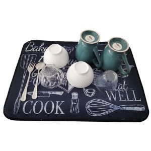 Microfiber Dish Drying Printed Mat For Kitchen Absorbent Pads