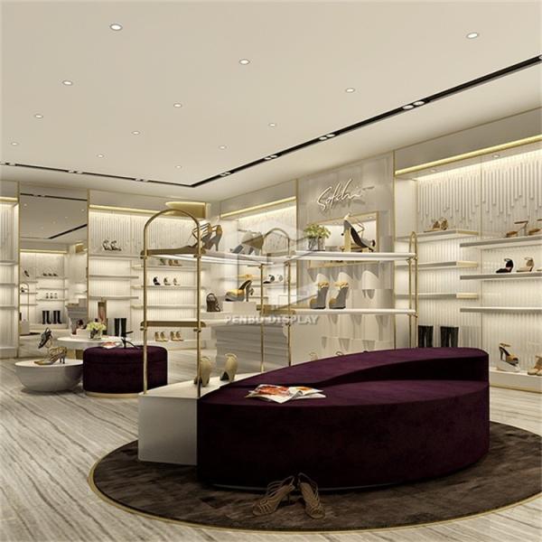 20mm Thick MDF Shoe Display Racks For Retail Store Monomer Design