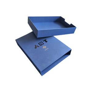 Light Blue Sliding Paper Box Accept Custom Recyclable Environment Friendly