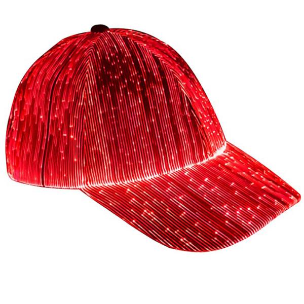 Buy Luminous Glowing Led Baseball Caps Fiber Optic Light Up Hats Rechargeable at wholesale prices
