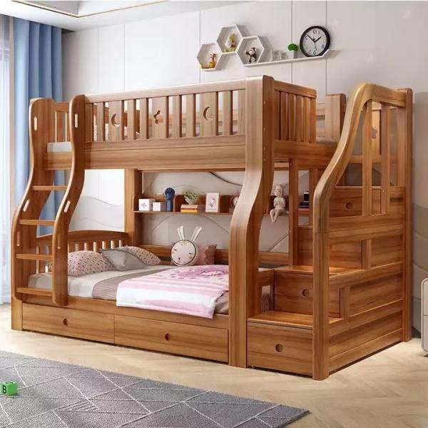 Buy Lovely Children Wood Double Bunk Bed at wholesale prices