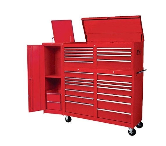 Efficiently Store Your Tools with our Brown Tool Chest on Wheels and Storage