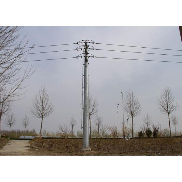 Hot Dip Galvanization Tubular Steel Tower For Power Transmission / Distribution